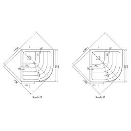Ravak Kaskada - Receveur de douche Ronda-80 EX, 805x805 mm, AntiBac, blanc A204001320