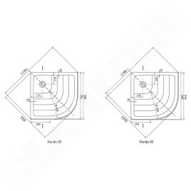 Ravak Kaskada - Receveur de douche Ronda-80 PU, 805x805 mm, AntiBac, blanc A204001120