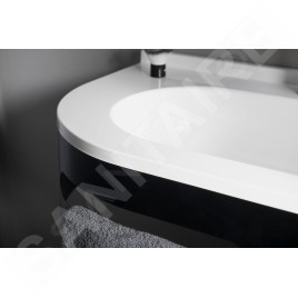 Sapho Pulse - Vasque d’angle 750x450 mm, avec trop-plein, trou pour robinetterie, droit, blanc BM658