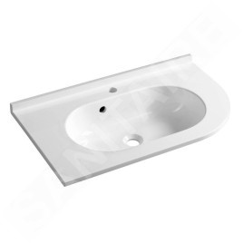 Sapho Pulse - Vasque d’angle 750x450 mm, avec trop-plein, trou pour robinetterie, version gauche, blanc BM752