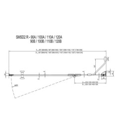Ravak SmartLine - Porte de douche en deux parties SMSD2-110 A-R, 1089-1106 mm, droite, chromé/verre clair 0SPDAA00Z1