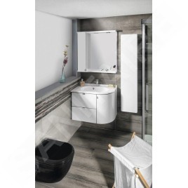 Sapho Pulse - Vasque d’angle 750x450 mm, avec trop-plein, trou pour robinetterie, version gauche, blanc BM752