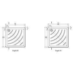 Ravak Kaskada - Receveur de douche Angela EX, 905x905 mm, AntiBac, blanc A007701320