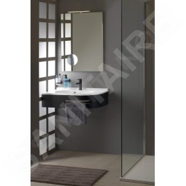 Sapho Pulse - Vasque d’angle 750x450 mm, avec trop-plein, trou pour robinetterie, version gauche, blanc BM752