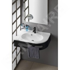 Sapho Pulse - Vasque d’angle 750x450 mm, avec trop-plein, trou pour robinetterie, version gauche, blanc BM752