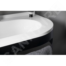 Sapho Pulse - Vasque d’angle 750x450 mm, avec trop-plein, trou pour robinetterie, version gauche, blanc BM752