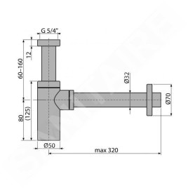 Alcadrain Siphons - Siphon design, bronze antique A400ANTIC