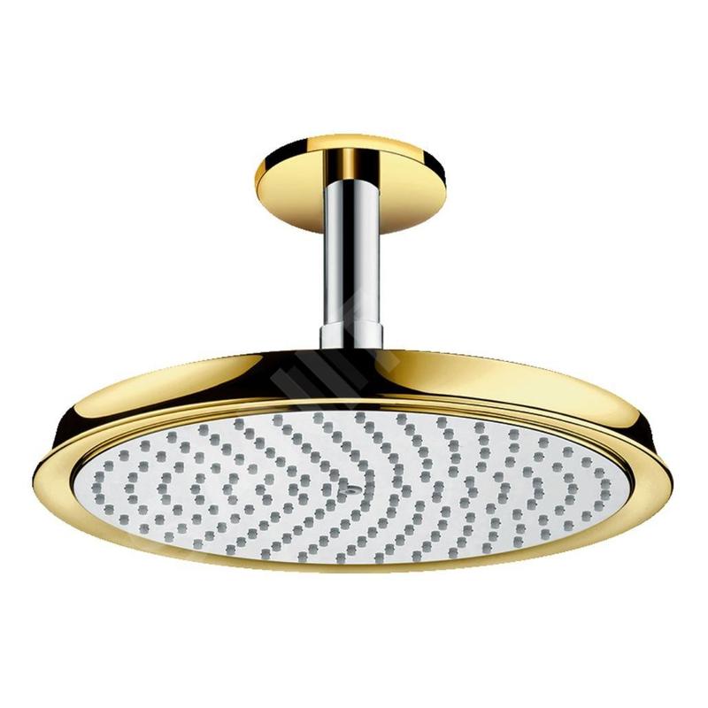 Hansgrohe Raindance Classic - Douche de tête E 240 Air, 1 jet avec amenée par plafond de 100 mm, design chrome / doré 27405090