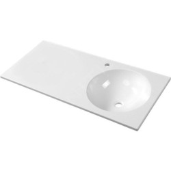 Sapho Juno - Lavabo 1000x150x470 mm, sans trop-plein, trou de robinetterie à gauche, blanc JU102