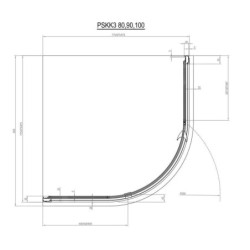 Ravak Pivot - Cabine de douche quart de rond PSKK3-80, 770-795 mm, noir/verre 37644300Z1