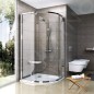 Ravak Pivot - Cabine de douche quart de rond PSKK3-80, 770-795 mm, noir/verre 37644300Z1