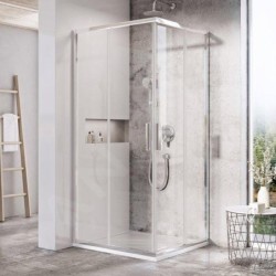Ravak Blix - Cabine de douche Slim BLSRV2-80, 800x800 mm, inox brillant/verre transparent X1LM40C00Z1