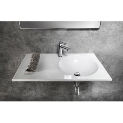Sapho Juno - Lavabo 1000x150x470 mm, sans trop-plein, trou de robinetterie à gauche, blanc JU102