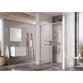 Ravak Blix - Porte de douche étroite BLSDP2-100, 977-1005 mm, acier inoxydable brillant/verre X0PMA0C00Z1