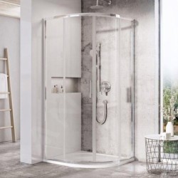 Ravak Blix - Cabine de douche Slim BLSCP4-80, 800x800 mm, acier inoxydable brillant/verre clair X3BM40C00Z1