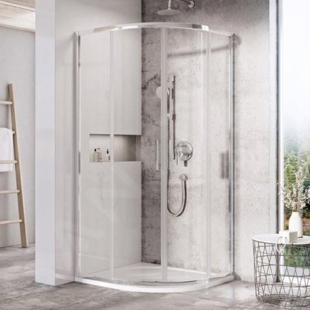 Ravak Blix - Cabine de douche Slim BLSCP4-80, 800x800 mm, acier inoxydable brillant/verre clair X3BM40C00Z1