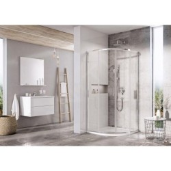 Ravak Blix - Cabine de douche quart de rond, 900x900 mm, acier inoxydable brillant/verre clair X3BM70C00Z1