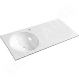 Sapho Juno - Lavabo 1000x150x470 mm, sans trop-plein, trou robinetterie robinetterie à droite, blanc JU101