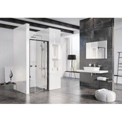 Ravak Pivot - Porte de douche pivotante PDOP1-80, 761-811 mm, noir/verre 03G40300Z1