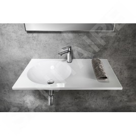 Sapho Juno - Lavabo 1000x150x470 mm, sans trop-plein, trou robinetterie robinetterie à droite, blanc JU101