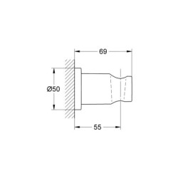 Grohe Rainshower - Porte-douche mural, nickel brossé 27074EN0