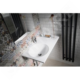 Sapho Juno - Lavabo 1000x150x470 mm, sans trop-plein, trou robinetterie robinetterie à droite, blanc JU101