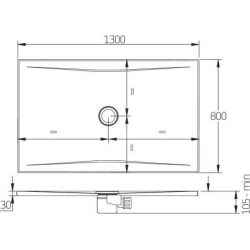 Jika Cubito Pure - Receveur de douche 1300x800 mm, antislip, noir H2164226160001