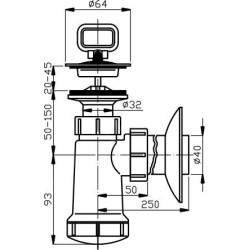 Novaservis Siphons - Bassin à siphon bol en acier inoxydable, bouchon, plastique 410,P