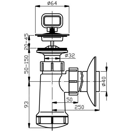 Novaservis Siphons - Bassin à siphon bol en acier inoxydable, bouchon, plastique 410,P