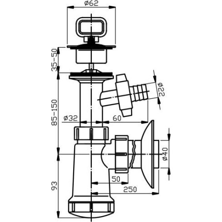 Novaservis Siphons - Siphon de lavabo avec sortie de machine à laver, plastique 422,PP