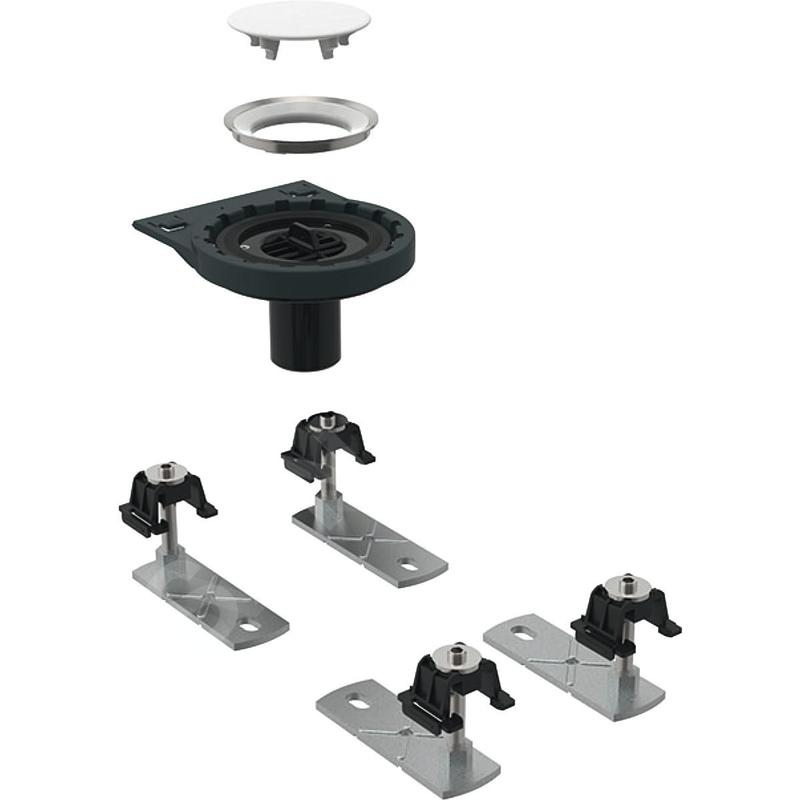 Geberit Setaplano - Kit de vidange pour baignoires de douche, avec 4 pieds, sans siphon, montage au sol 154.030.00.1