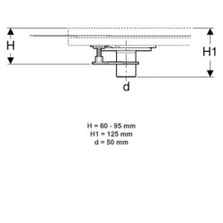 Geberit Setaplano - Kit de vidange pour baignoires de douche, avec 4 pieds, sans siphon, montage au sol 154.030.00.1