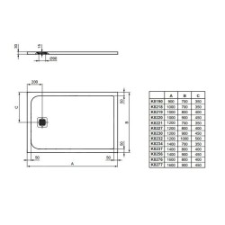 Ideal Standard Ultra Flat S - Receveur de douche 1200x1000 mm, gris béton K8232FS