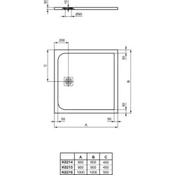 Ideal Standard Ultra Flat S - Receveur de douche 1000x1000 mm, noir K8216FV