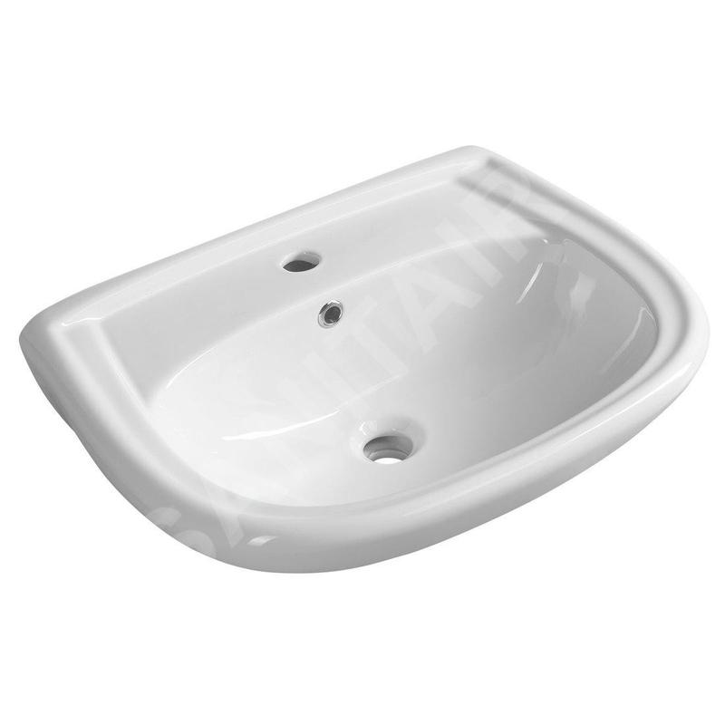 Aqualine Céramique - Lavabo 560x440 mm, avec trop-plein, trou pour robinet, blanc 17561 Aqualine Céramique - Lavabo 560x440 mm, avec trop-plein, trou pour robinet, blanc 17561