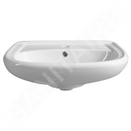 Aqualine Céramique - Lavabo 560x440 mm, avec trop-plein, trou pour robinet, blanc 17561