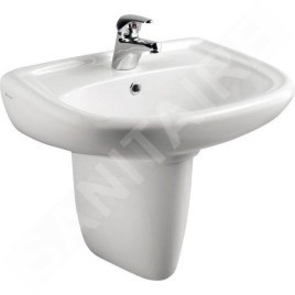 Aqualine Céramique - Lavabo 560x440 mm, avec trop-plein, trou pour robinet, blanc 17561
