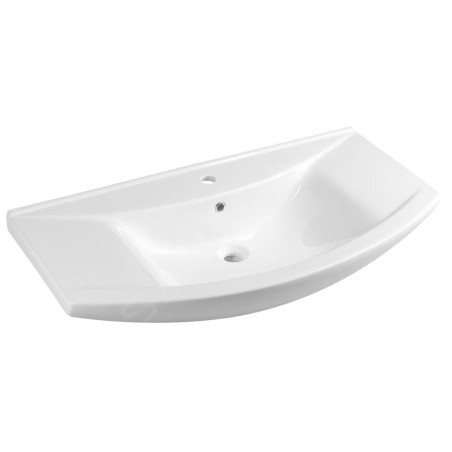 Aqualine Zero - Meuble lavabo 970x510 mm, avec trop-plein, trou pour robinet, blanc 6095
