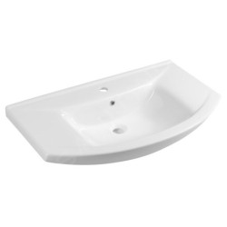 Aqualine Zero - Meuble lavabo 860x500 mm, avec trop-plein, trou pour robinet, blanc 6085