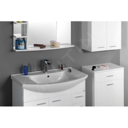 Aqualine Zero - Meuble lavabo 860x500 mm, avec trop-plein, trou pour robinet, blanc 6085