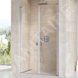 Ravak Chrome - Porte de douche en deux parties CSDL2-90, 875-905 cm, satiné/verre transparent 0QV7CU0LZ1