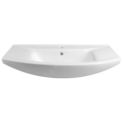Aqualine Zero - Meuble lavabo 860x500 mm, avec trop-plein, trou pour robinet, blanc 6085