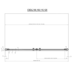 Ravak Chrome - Porte de douche en deux parties CSDL2-90, 875-905 cm, aluminium brillant/verre transparent 0QV7CC0LZ1