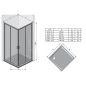 Ravak Blix - Porte de douche BLRV2K 100 cm, blanc/verre Grape 1XVA0100ZG