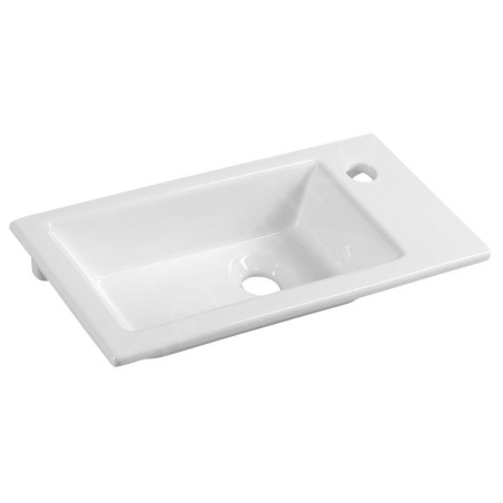 Aqualine Zuno - Meuble lavabo 500x250 mm, sans trop-plein, trou pour robinet à droite, blanc 9050
