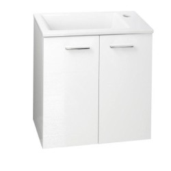 Aqualine Zuno - Meuble lavabo 500x250 mm, sans trop-plein, trou pour robinet à droite, blanc 9050