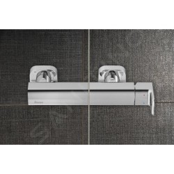 Ravak Chrome - Porte de douche en deux parties CSDL2-100, 975-1005 cm, satiné/verre transparent 0QVACU0LZ1