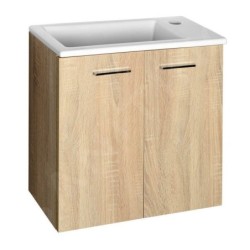Aqualine Zuno - Meuble lavabo 500x250 mm, sans trop-plein, trou pour robinet à droite, blanc 9050