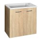 Aqualine Zuno - Meuble lavabo 500x250 mm, sans trop-plein, trou pour robinet à droite, blanc 9050 Aqualine Zuno - Meuble lavabo 500x250 mm, sans trop-plein, trou pour robinet à droite, blanc 9050