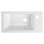 Aqualine Zuno - Meuble lavabo 500x250 mm, sans trop-plein, trou pour robinet à droite, blanc 9050 Aqualine Zuno - Meuble lavabo 500x250 mm, sans trop-plein, trou pour robinet à droite, blanc 9050